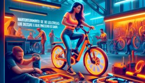 Mujer realizando Mantenimiento de Bicicletas Eléctricas: Lo Que Necesitas Saber